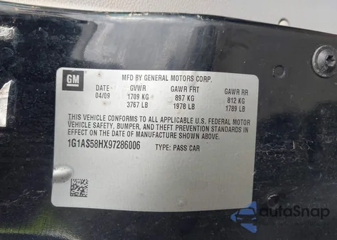 2009 Chevrolet Cobalt Ls z USA, uszkodzony, nr VIN 1G1AS58HX97286006